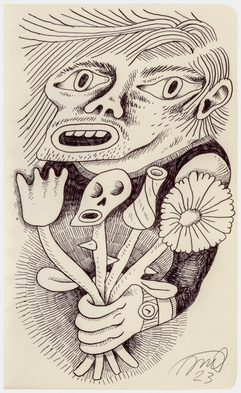 083 - "Say it with Flowers" Drawing by Jim Mooijekind