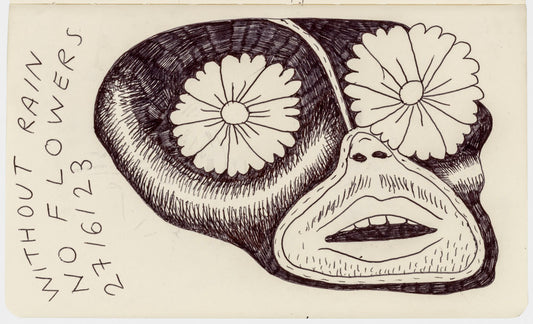 103 - "Without Rain No Flowers" Drawing by Jim Mooijekind