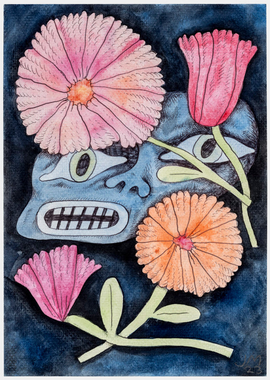 007 - "In The Water Nobody Can Hear You Sulk" Watercolor Painting by Jim Mooijekind