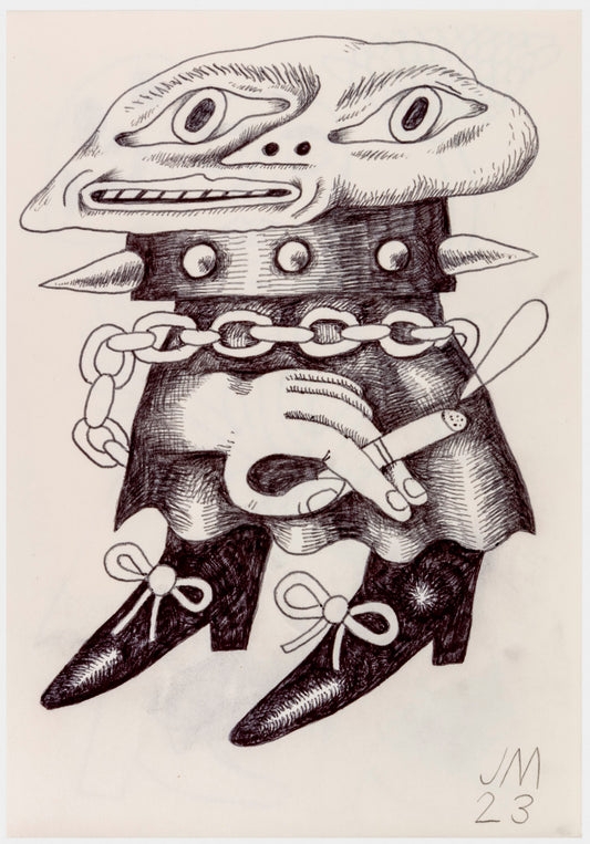 042 - "Smoking Break" Drawing by Jim Mooijekind