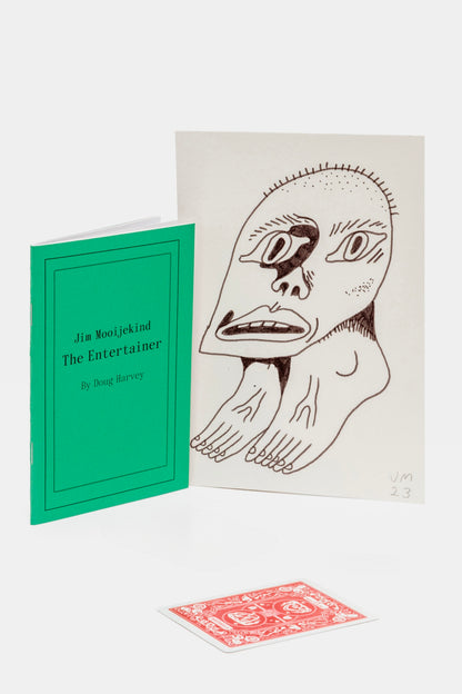 Jim Mooijekind: Book & drawing bundle with signed and numbered poker card from “The Entertainer”