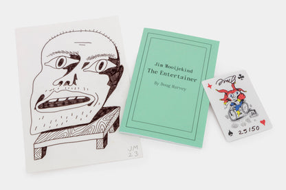 Jim Mooijekind: Book & drawing bundle with signed and numbered poker card from “The Entertainer”