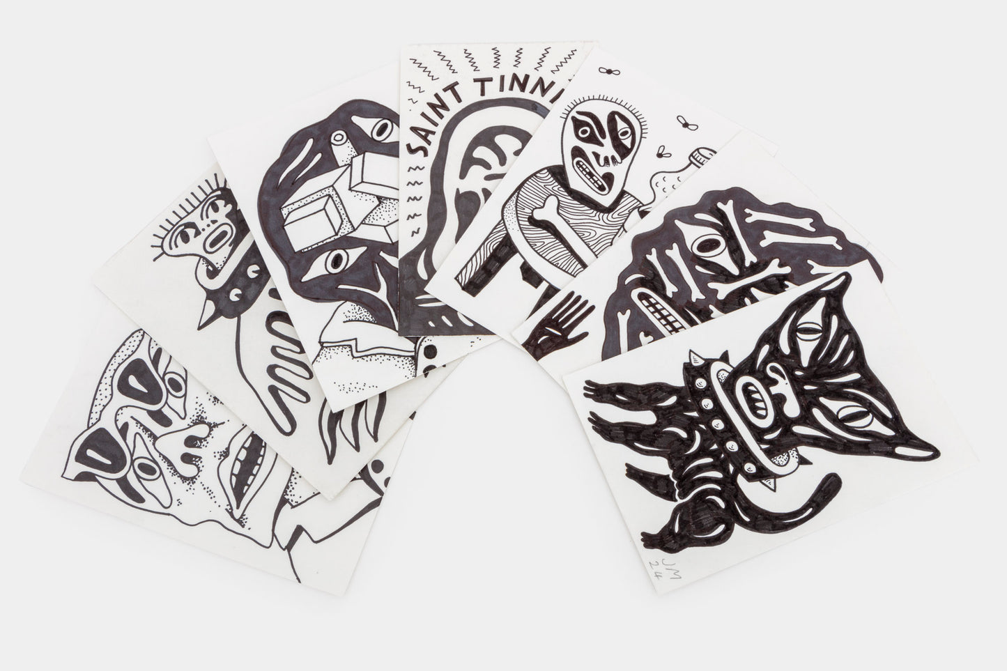 Jim Mooijekind: Book & drawing bundle with signed and numbered poker card from “The Entertainer”